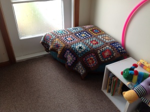 This mum rocks op shop show off crochet blanket granny square
